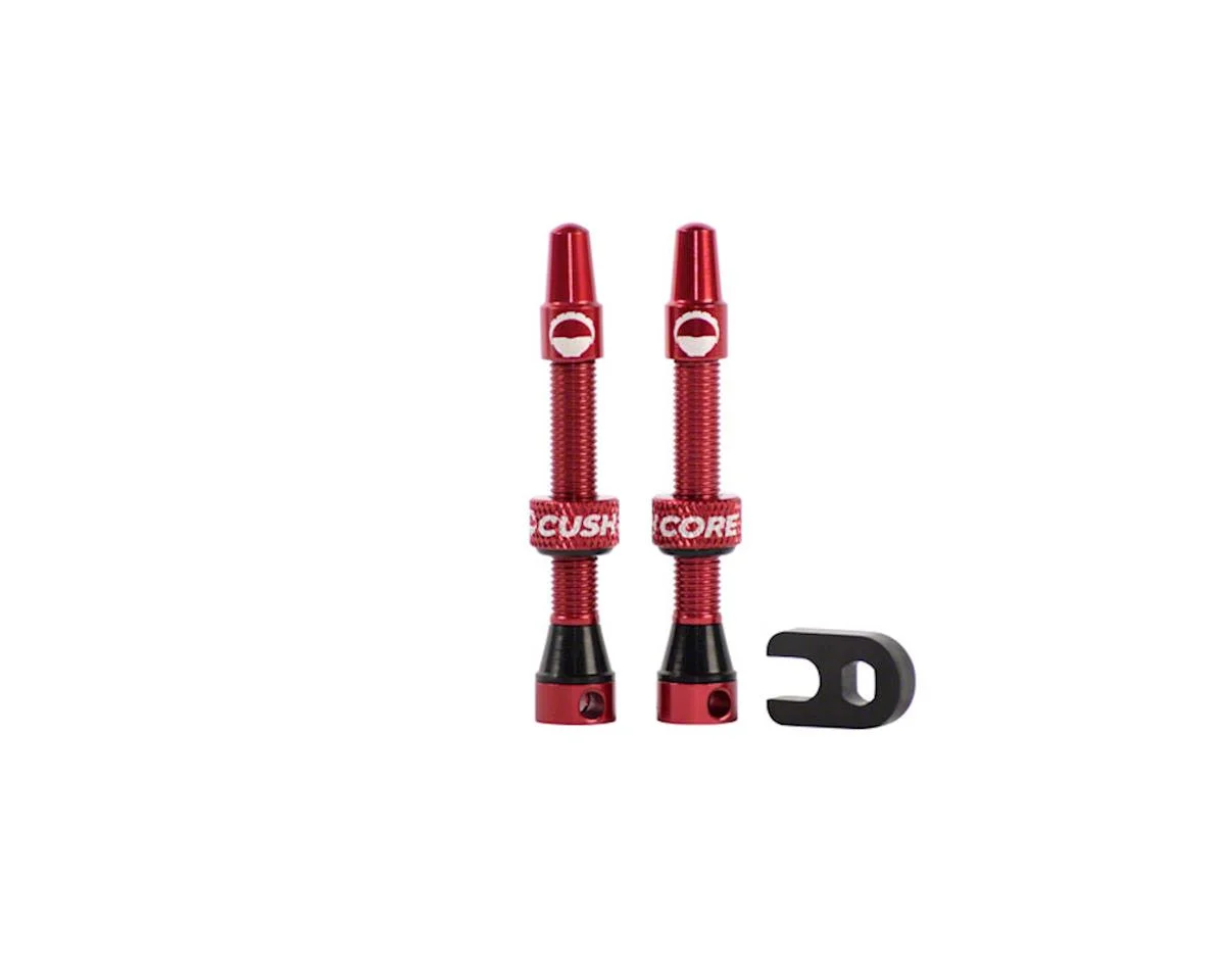 CushCore Air Valve Tubeless Valve Set (Red) (44mm)